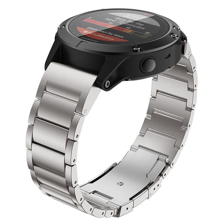 For Garmin 26mm Three-beads Titanium Alloy Push Buckle Metal Quick Release Watch Band(Silver) - free shipping - PMC TechLife - Order now!