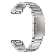 For Garmin 26mm Three-beads Titanium Alloy Push Buckle Metal Quick Release Watch Band(Silver)