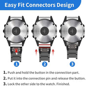 For Garmin 26mm Three-beads Titanium Alloy Push Buckle Metal Quick Release Watch Band(Silver)