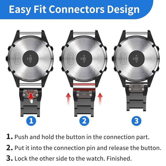 For Garmin 26mm Three-beads Titanium Alloy Push Buckle Metal Quick Release Watch Band(Silver)