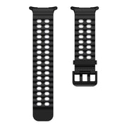 For Samsung Galaxy Watch Ultra 47mm Ocean Two Color Dual-Row Hole Silicone Watch Band(Black Grey)
