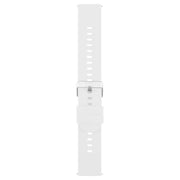 19mm Solid Color Steel Buckle Silicone Watch Band(White)