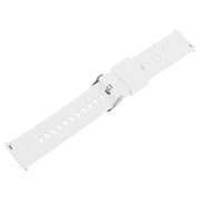 19mm Solid Color Steel Buckle Silicone Watch Band(White)