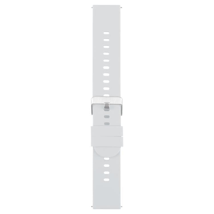 19mm Solid Color Steel Buckle Silicone Watch Band(Starlight)