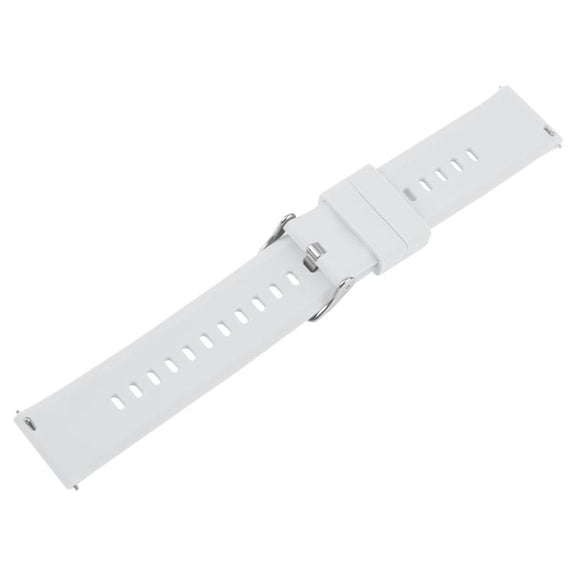 19mm Solid Color Steel Buckle Silicone Watch Band(Starlight)
