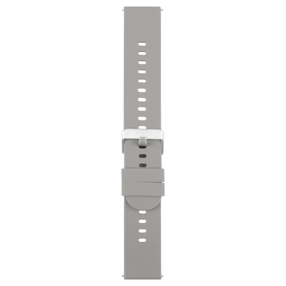 19mm Solid Color Steel Buckle Silicone Watch Band(Grey)