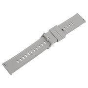 19mm Solid Color Steel Buckle Silicone Watch Band(Grey)