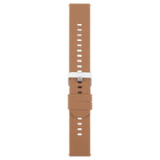 19mm Solid Color Steel Buckle Silicone Watch Band(Brown)