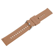 19mm Solid Color Steel Buckle Silicone Watch Band(Brown)