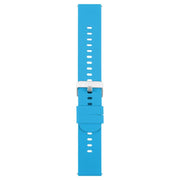 19mm Solid Color Steel Buckle Silicone Watch Band(Blue)