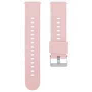 19mm Solid Color Steel Buckle Silicone Watch Band(Pink)