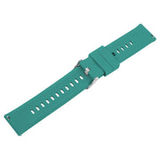 19mm Solid Color Steel Buckle Silicone Watch Band(Dark Green)