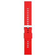 19mm Solid Color Steel Buckle Silicone Watch Band(Red)