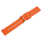 19mm Solid Color Steel Buckle Silicone Watch Band(Bright Orange)