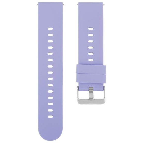 19mm Solid Color Steel Buckle Silicone Watch Band(Lavender Purple)