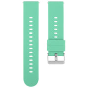 19mm Solid Color Steel Buckle Silicone Watch Band(Grass Green)