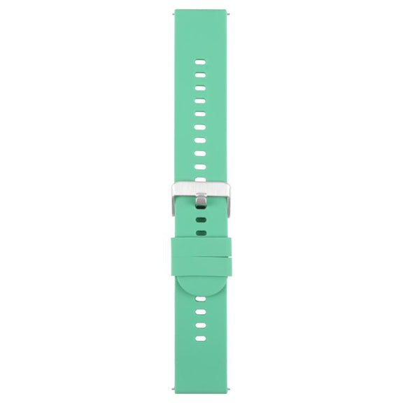 19mm Solid Color Steel Buckle Silicone Watch Band(Grass Green)