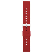 19mm Solid Color Steel Buckle Silicone Watch Band(Wine Red)