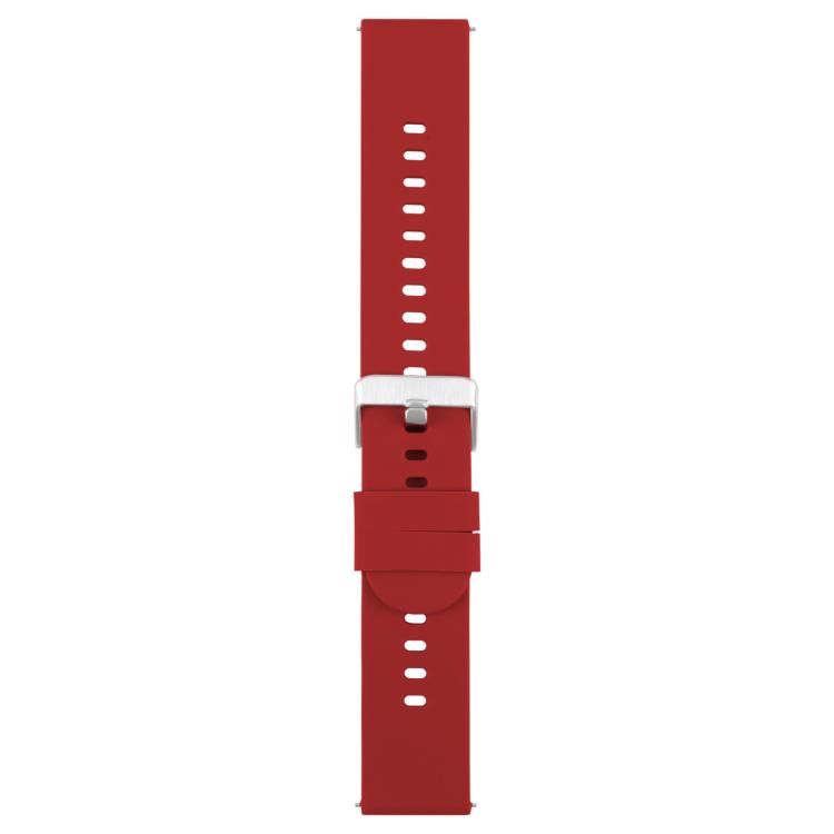 19mm Solid Color Steel Buckle Silicone Watch Band(Wine Red)