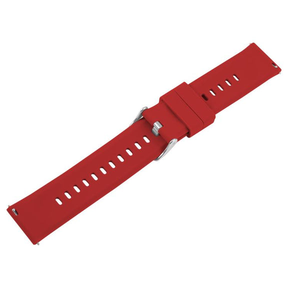 19mm Solid Color Steel Buckle Silicone Watch Band(Wine Red)