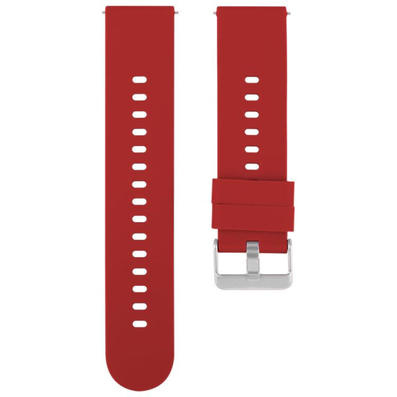 19mm Solid Color Steel Buckle Silicone Watch Band(Wine Red)