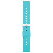 19mm Solid Color Steel Buckle Silicone Watch Band(Lake Blue)