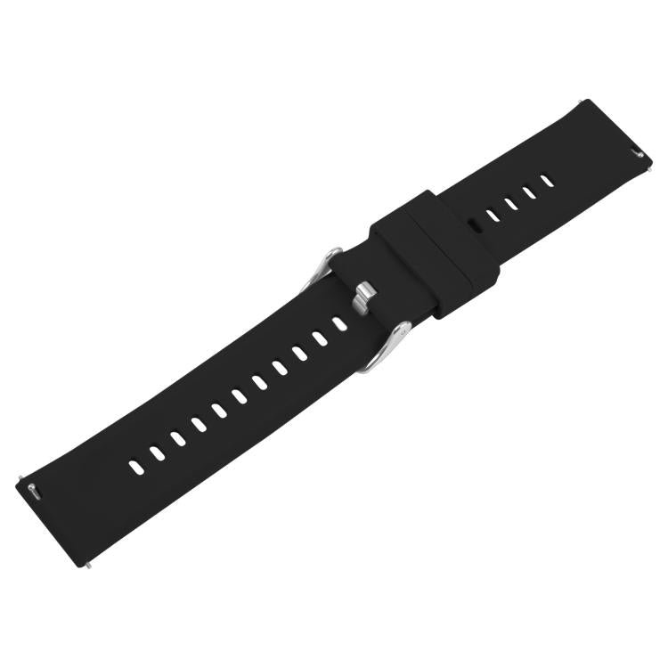20mm Solid Color Steel Buckle Silicone Watch Band(Black) - 20mm Bands by PMc TechLife | Online Shopping South Africa | PMc TechLife | Buy Now Pay Later Mobicred
