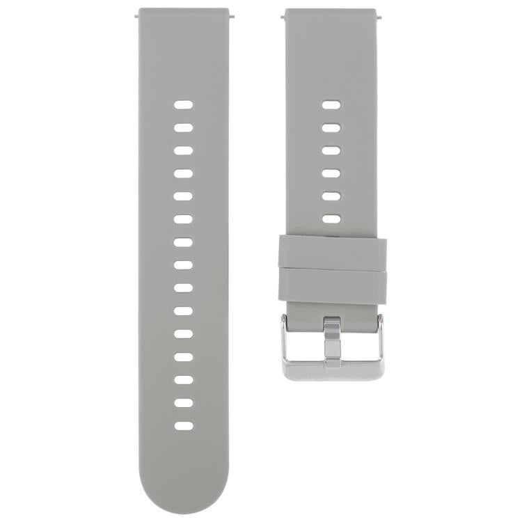 20mm Solid Color Steel Buckle Silicone Watch Band(Grey) - 20mm Bands by PMc TechLife | Online Shopping South Africa | PMc TechLife | Buy Now Pay Later Mobicred