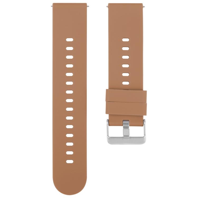 20mm Solid Color Steel Buckle Silicone Watch Band(Brown) - 20mm Bands by PMc TechLife | Online Shopping South Africa | PMc TechLife | Buy Now Pay Later Mobicred