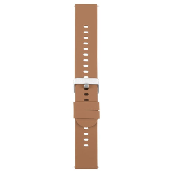 20mm Solid Color Steel Buckle Silicone Watch Band(Brown)