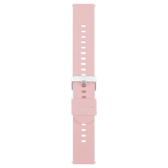 20mm Solid Color Steel Buckle Silicone Watch Band(Pink)