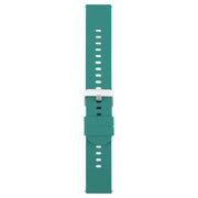 20mm Solid Color Steel Buckle Silicone Watch Band(Dark Green)