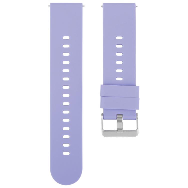 20mm Solid Color Steel Buckle Silicone Watch Band(Lavender Purple) - 20mm Bands by PMc TechLife | Online Shopping South Africa | PMc TechLife | Buy Now Pay Later Mobicred