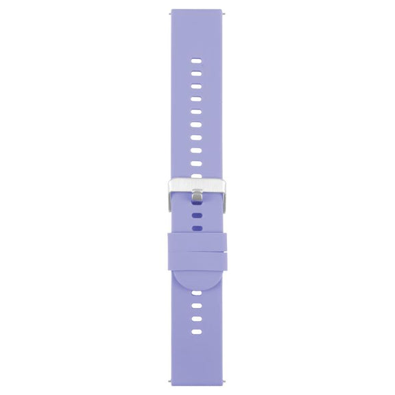 20mm Solid Color Steel Buckle Silicone Watch Band(Lavender Purple)