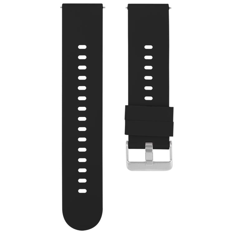 22mm Solid Color Steel Buckle Silicone Watch Band(Black) - free shipping - PMc TechLife - Order now!