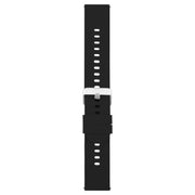 22mm Solid Color Steel Buckle Silicone Watch Band(Black)