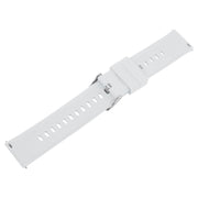 22mm Solid Color Steel Buckle Silicone Watch Band(Starlight)