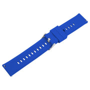 22mm Solid Color Steel Buckle Silicone Watch Band(Dark Blue)
