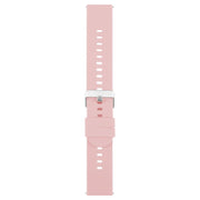 22mm Solid Color Steel Buckle Silicone Watch Band(Pink)