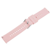 22mm Solid Color Steel Buckle Silicone Watch Band(Pink)