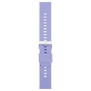 22mm Solid Color Steel Buckle Silicone Watch Band(Lavender Purple)