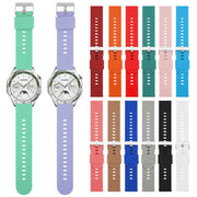 20mm Solid Color Steel Buckle Silicone Watch Band(Lavender Purple)