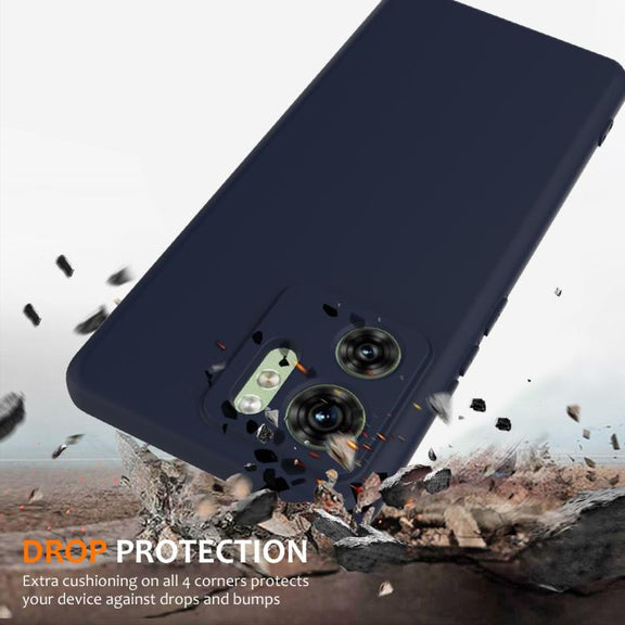 For Motorola Edge 40 Shockproof Silicone Magsafe Phone Case(Navy Blue)