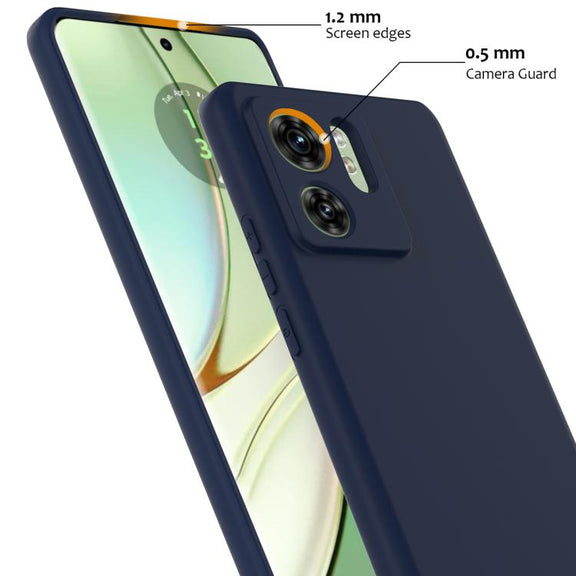For Motorola Edge 40 Shockproof Silicone Magsafe Phone Case(Navy Blue)