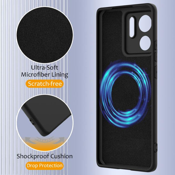 For Motorola Edge 40 Shockproof Silicone Magsafe Phone Case(Black)