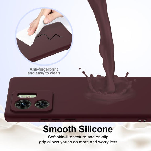 For Motorola Edge 40 Shockproof Silicone Magsafe Phone Case(Plum Color)