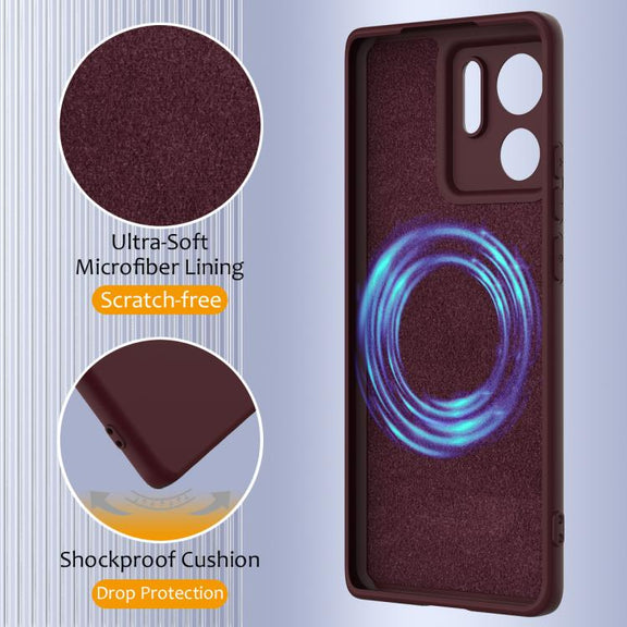 For Motorola Edge 40 Shockproof Silicone Magsafe Phone Case(Plum Color)