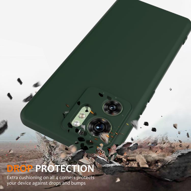 For Motorola Edge 40 Shockproof Silicone Magsafe Phone Case(Dark Green)