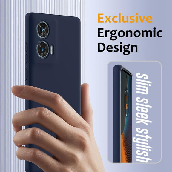 For Motorola Edge 50 Fusion Shockproof Silicone Magsafe Phone Case(Navy Blue)