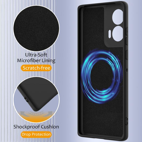 For Motorola Edge 50 Fusion Shockproof Silicone Magsafe Phone Case(Black)